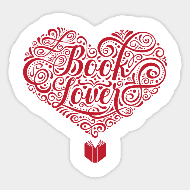 Book Lover Typography Heart Sticker by JayJayJackson